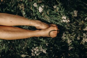bare foot on grass
